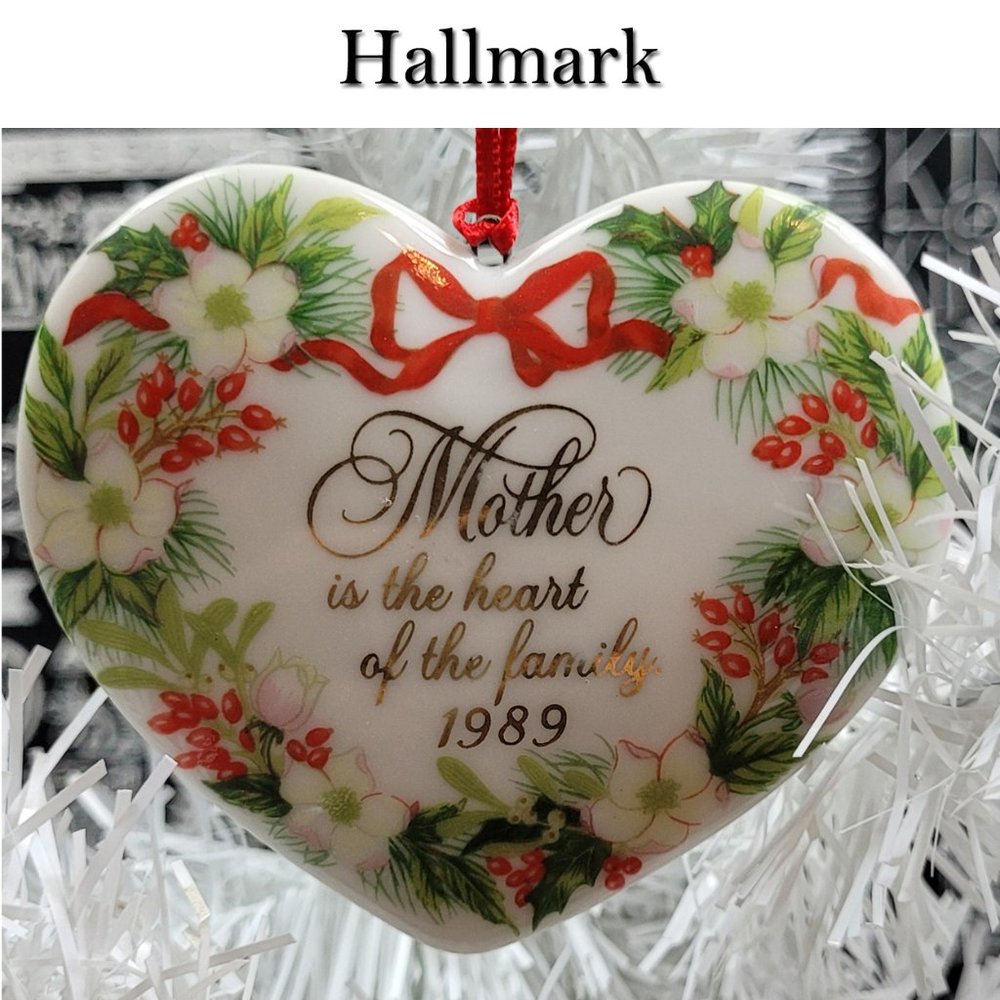 Hallmark Vintage Mother Fine Porcelain Christmas Ornament 1989🎄